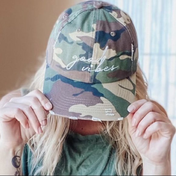 Accessories - BRAND NEW GOOD VIBES CAMO BALL CAP